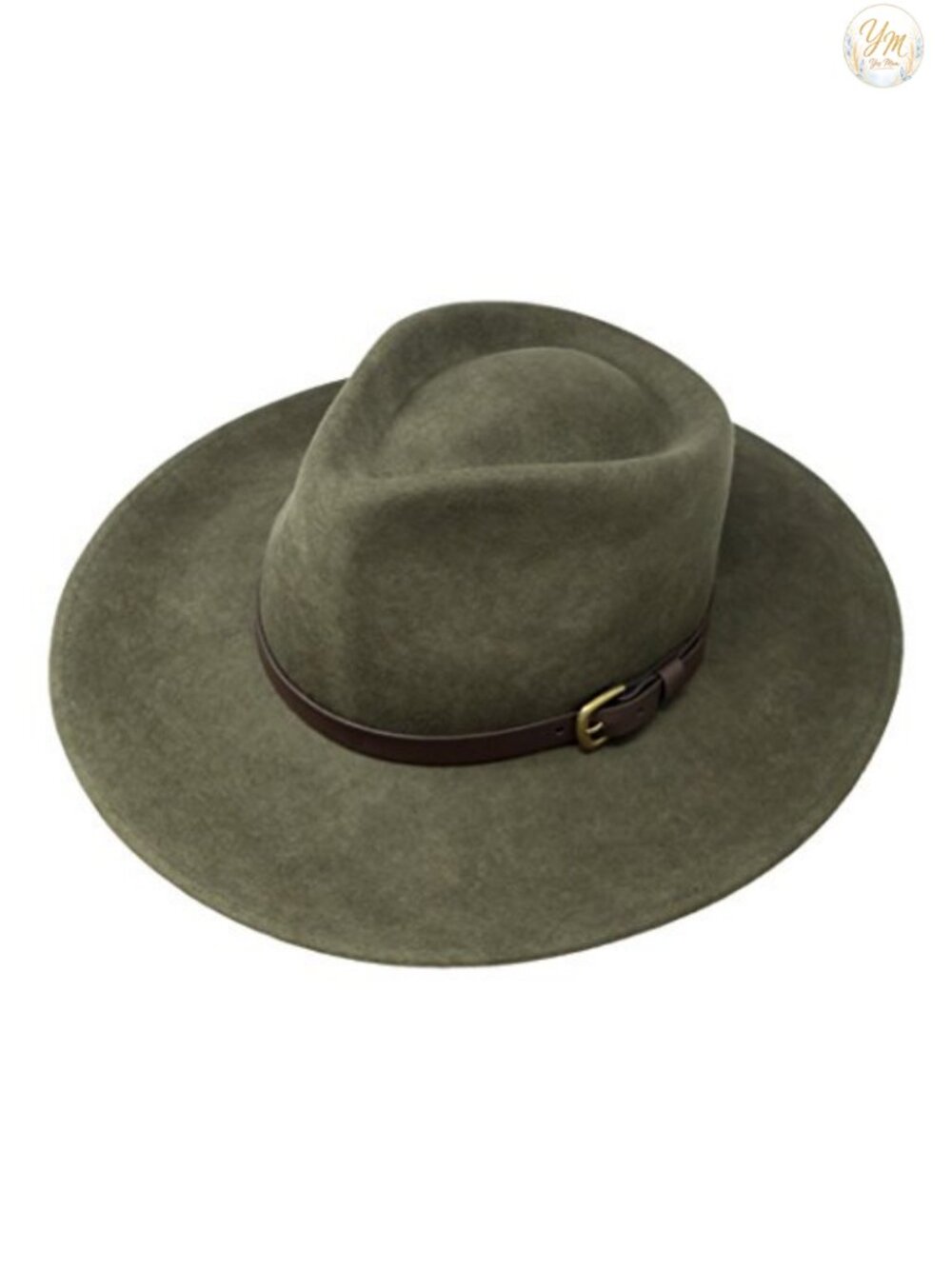 100% Wool Felt Fedora Hat - Wide Brim Water Resistant Leather Band